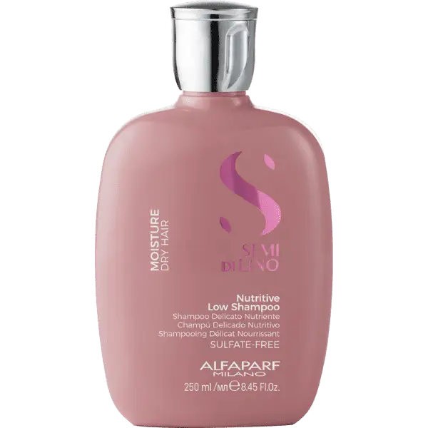 Pinkflasche des Alfaparf Milano Semi di Lino Moisture Nutritive Low Shampoo