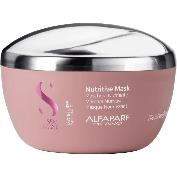 Pink Haarmaske mit silbernem Deckel für Alfaparf Milano Semi Di Lino Moisture Nutritive Mask