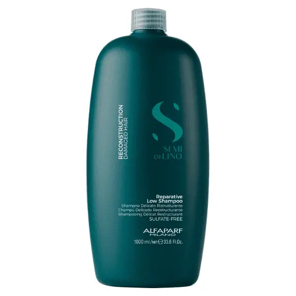 Grüne Flasche Alfaparf Milano Semi di Lino Reconstruction Reparative Low Shampoo