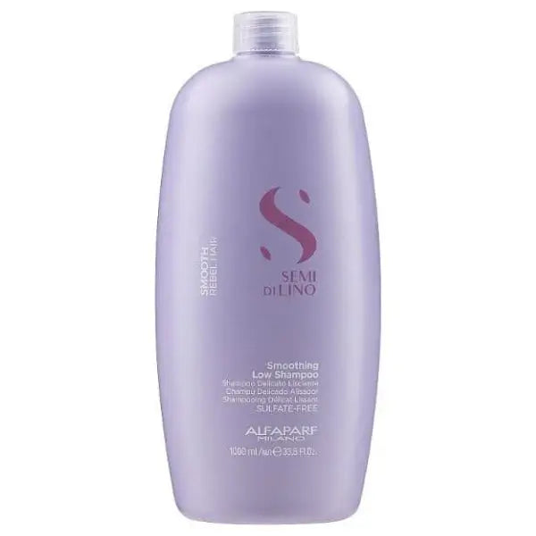 Violette Shampoo-Flasche für glattes Haar bei Alfaparf Milano Semi Di Lino Smooth