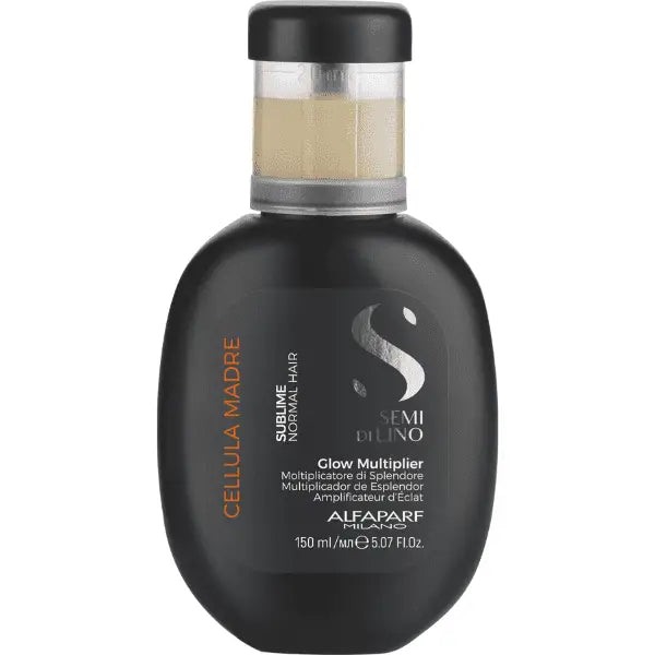 Schwarze Flasche Alfaparf Milano Semi di Lino Sublime Cellula Madre Glow Multiplier