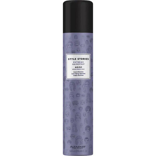 Hairspray Dose mit schwarzem Deckel aus Alfaparf Milano Style Stories Extreme Hairspray