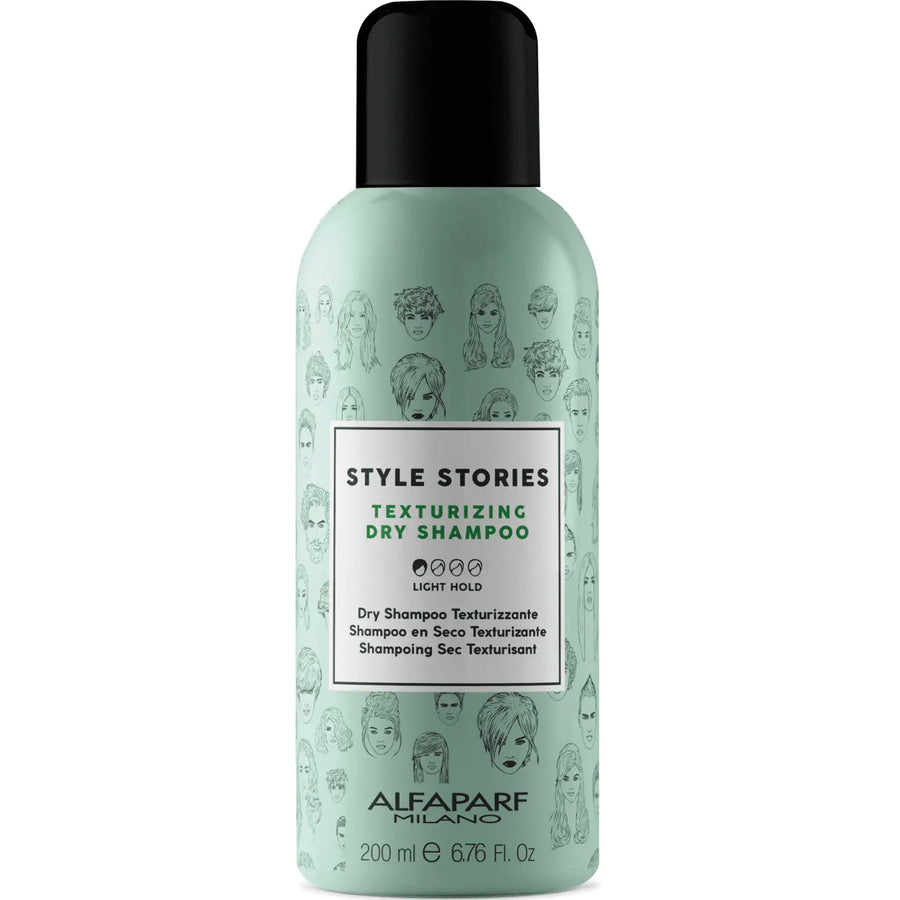 Alfaparf Milano Style Stories Texturizing Dry Shampoo Flasche auf weißem Hintergrund