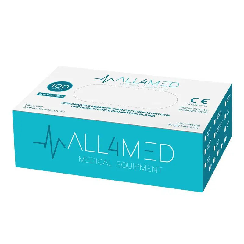 Schwarze Nitril-Einwegdiagnostikhandschuhe in Box All4med einwegdiagnostikhandschuhe aus nitril schwarz S
