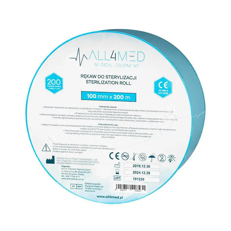 Sterilisationshülle Rolle 10cm x 200m von All4Med für hygienische Sterilisation