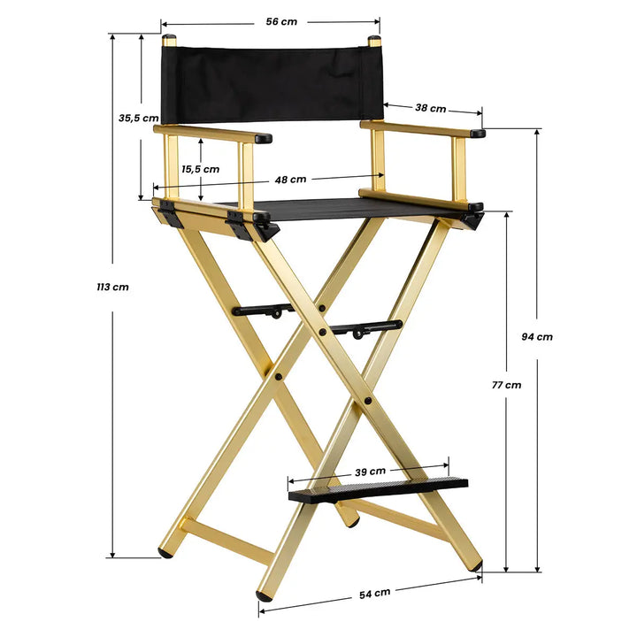 Alu Make-up Klappstuhl Gold - Klappstühle