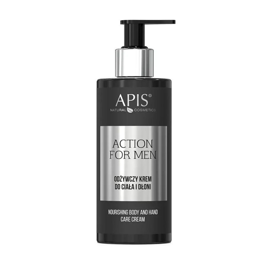 Apis Action für Männer Körper- und Handcreme flasche schwarz-silber 300ml