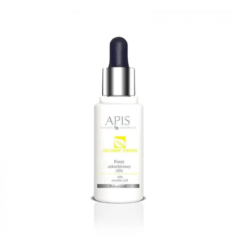 Weiße Flasche mit Augentropfende, Apis Ascorbic Terapis Vitamin C Serum 40 %