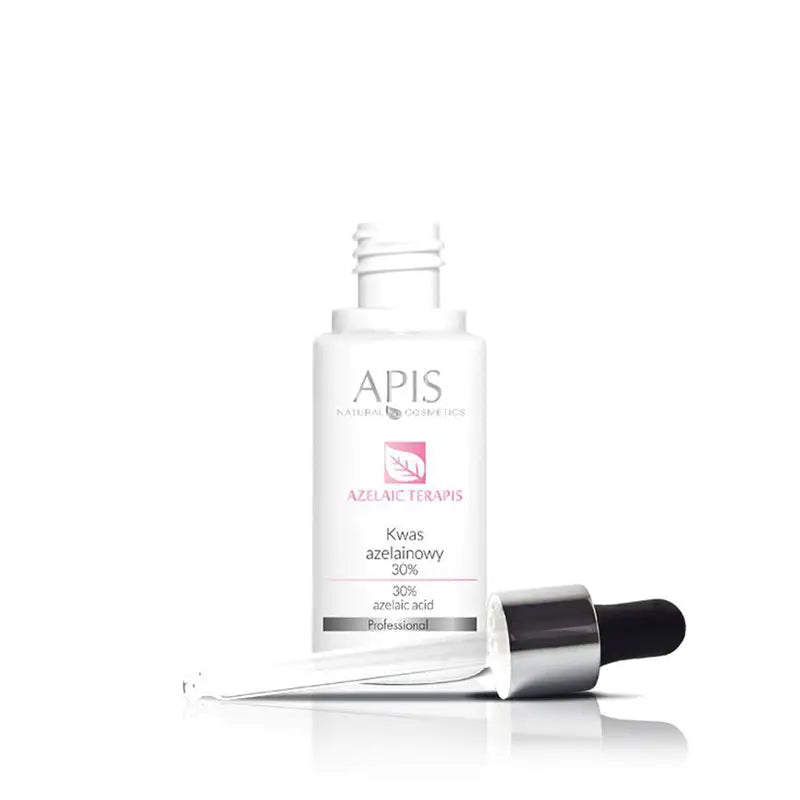 Weiße Flasche Azelainsäure 30% mit Tropfer für Hautpflege von Apis
