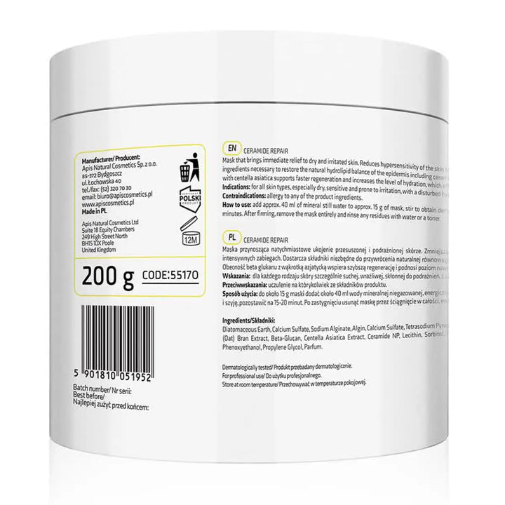 Apis CERAMIDE REPAIR Beruhigende Algenmaske mit Ceramiden und Beta-Glucan 200 g