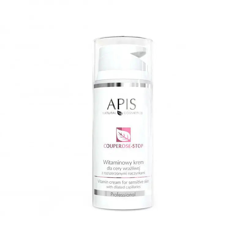 Flasche mit vitaminreicher Creme für empfindliche Couperose-Haut von Apis
