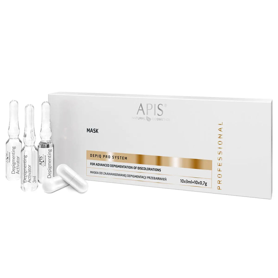 Apis Depiq Pro System Erweiterte Depigmentierungsmaske für Verfärbungen 10 x 3 ml + 10 x 0,7 g - Gesichtsmaske
