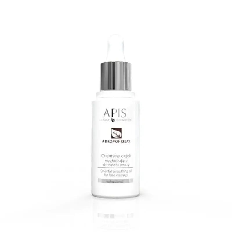 Weiße Flasche mit Tropfer für Apis Ein Tropfen Entspannung orientalisches Gesichtsmassageöl 30ml