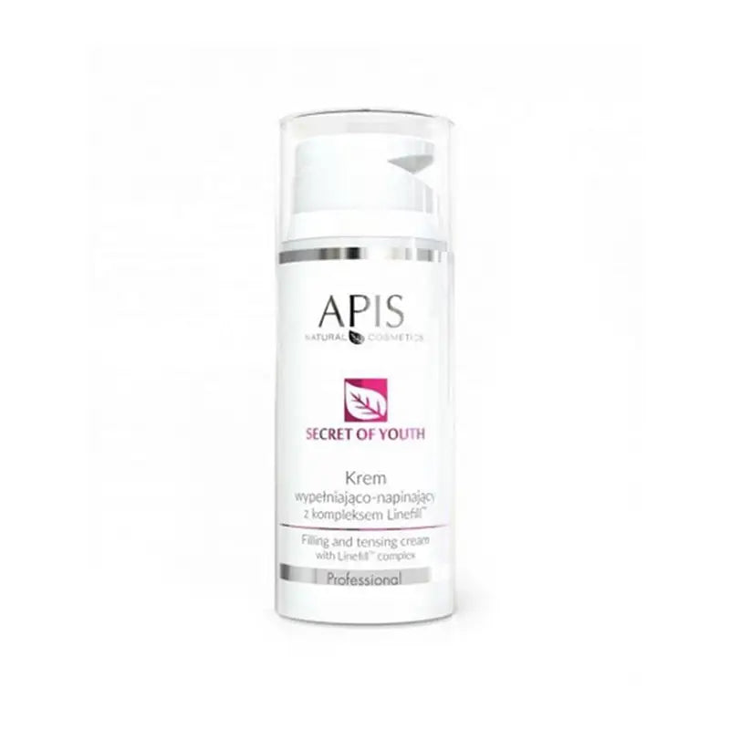 Weiße Cremeflüssigkeit in Flasche für Apis Geheimnis der Jugendcreme nach Behandlung