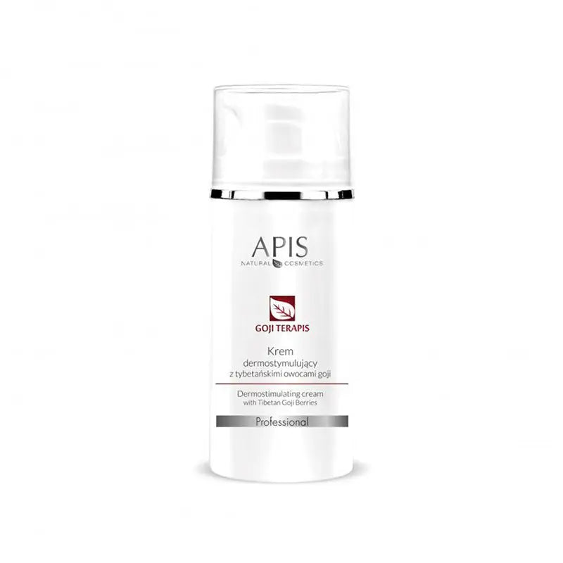 Weiße Cremeflasche mit Klarsichtdeckel für Apis Goji Terapis Dermostimulierende Goji Creme 100ml