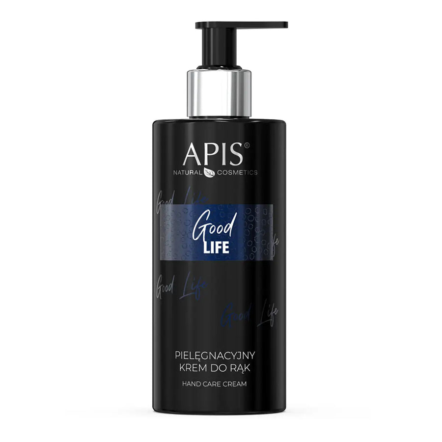 Schwarze Handcreme Flasche mit Pump für Apis Gutes Leben Fürsorgliche Handcreme
