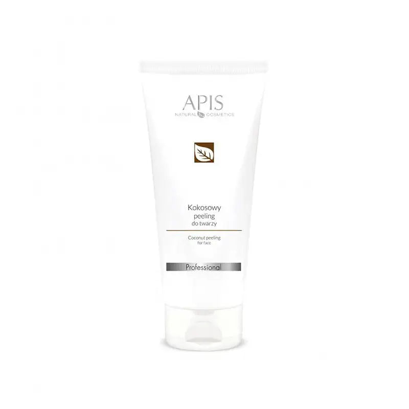 Weiße Tube des Apis Kokosnuss Gesicht Peelings, 200ml, für glatte Haut