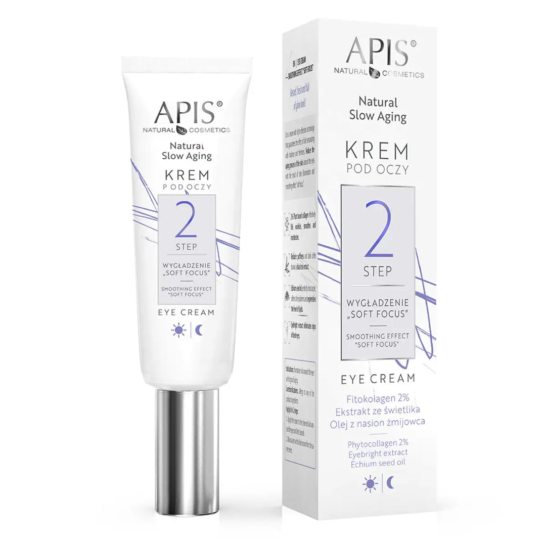 Apis Natural Slow Aging Augencreme STEP 2 glättend ’SOFT FOCUS’ 15 ml
