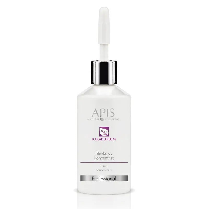 Weiße Flasche mit Kakadu-Fruchtkonzentrat und Tropfer für Apis Pflaumenkonzentrat 30ml
