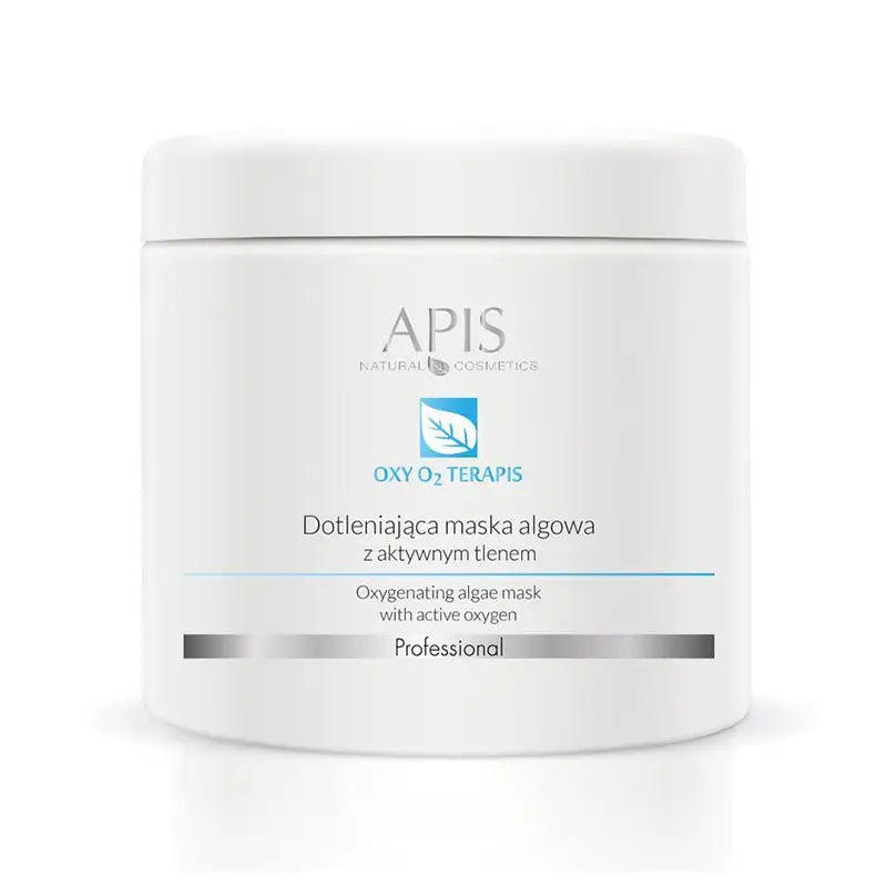 Weißer Glasbehälter mit oxygenierender Algenmaske und Aktivsauerstoff 250 g