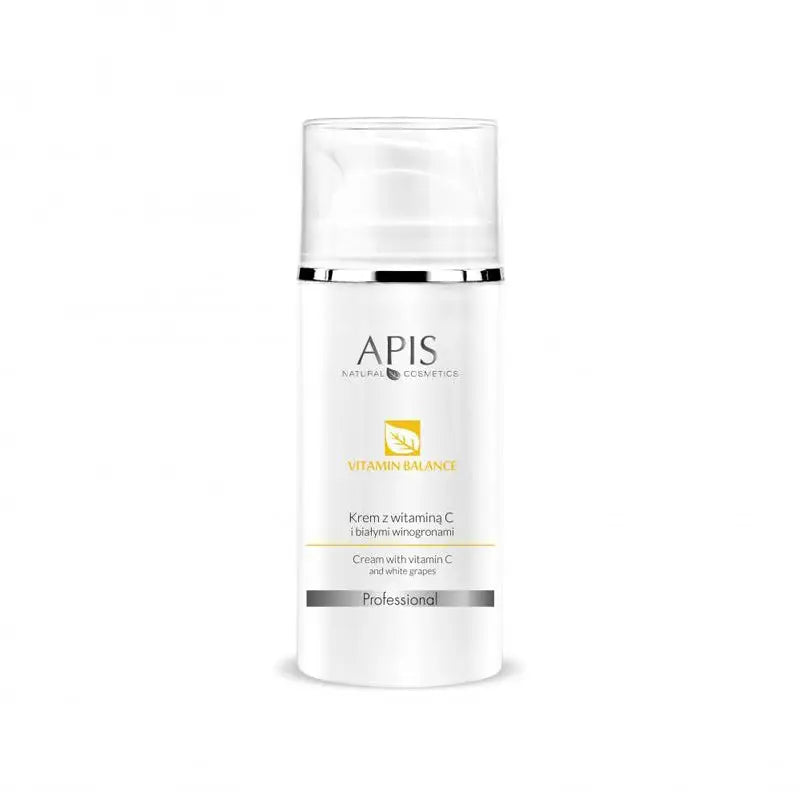 Weiße Flasche Apis Vitamin Balance Creme mit Vitaminen und weißen Trauben 100ml