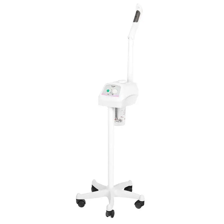 Weiße Gesichtsdampfer auf rollendem Stand für das Produkt Azzurro Dampfhaube h1107 Sonia