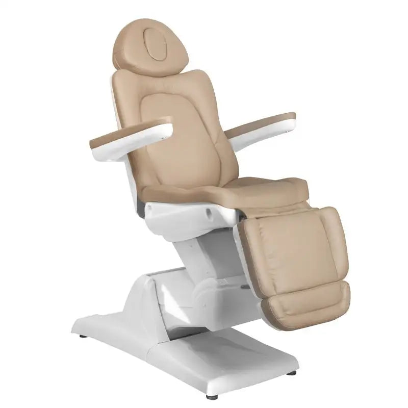 Beige und weiße elektrische Kosmetikliege Azzurro Elektrische Kosmetikliege 870 3 Motoren Cappuccino