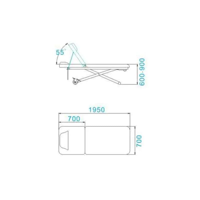 Verstellbares medizinisches Bett Azzurro Elektrische Massageliege 329d 1 Motor Weiß