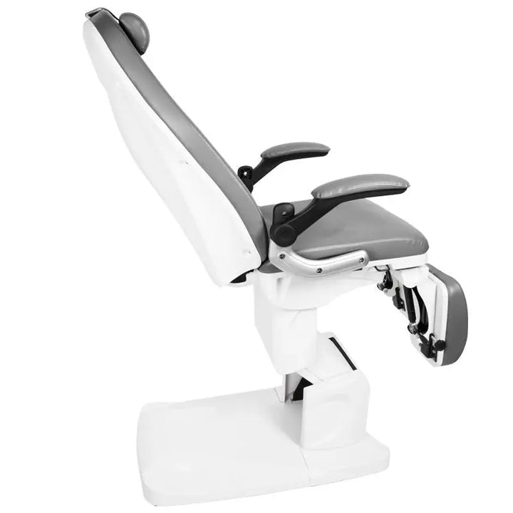 Weiße und graue Dentalstuhl im Produkt Azzurro Elektrischer Fußpflegestuhl 709a