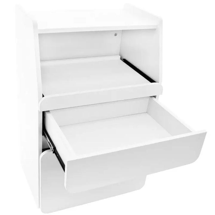 Weiße Nachttisch mit offenem Schubladen im Produkt Azzurro Schrank Midi 970 Weiß