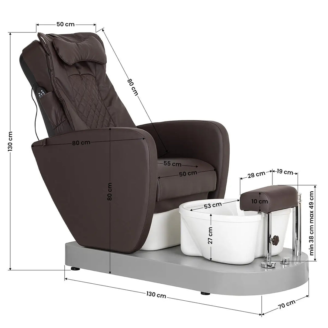 Azzurro Spa Chair Für Pediküre 016C mit Hydromassage Braun - Kosmetikliege