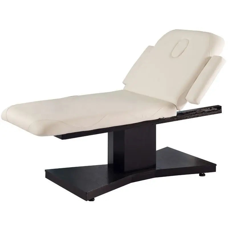 Cremefarbige Massage-Liege mit dunkelbraunem Wenge-Basis für Azzurro Spa-Kosmetikliege 805