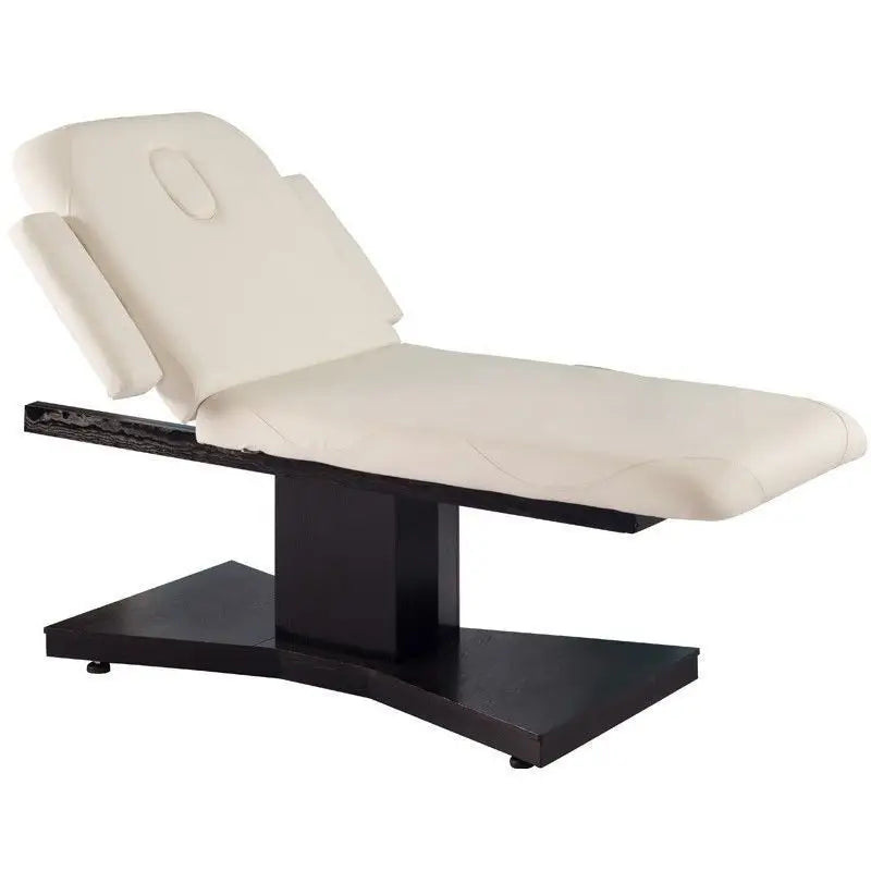 Creamfarbene Azzurro Spa-Kosmetikliege 805 mit dunkelbraunem Wenge/Latte Basis