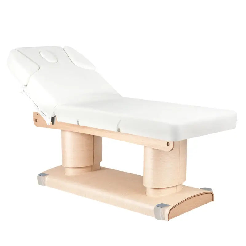 Weiße gepolsterte Massagebank Azzurro Spa-Kosmetikliege 838 mit 4 Motoren und Heizung