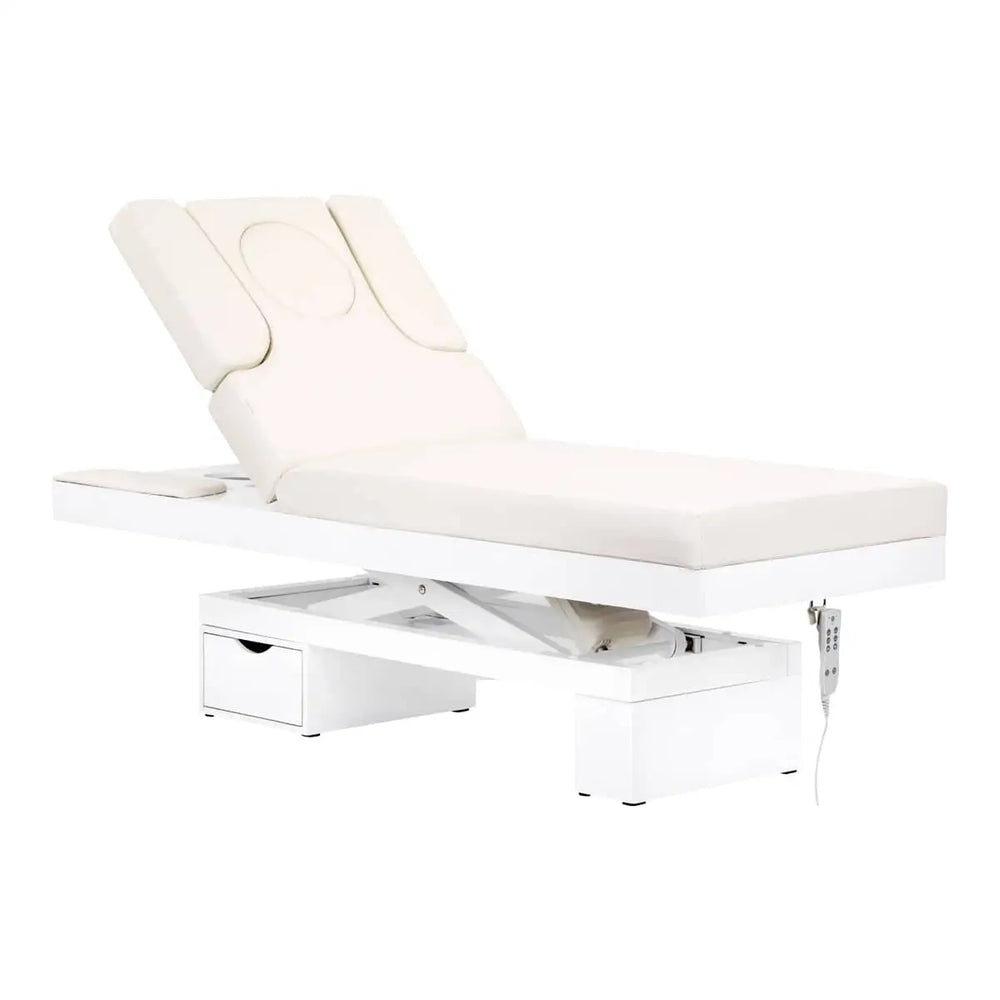 Weiße elektrische Massagebank Azzurro Spa-Kosmetikliege A314S mit verstellbarem Kopfteil