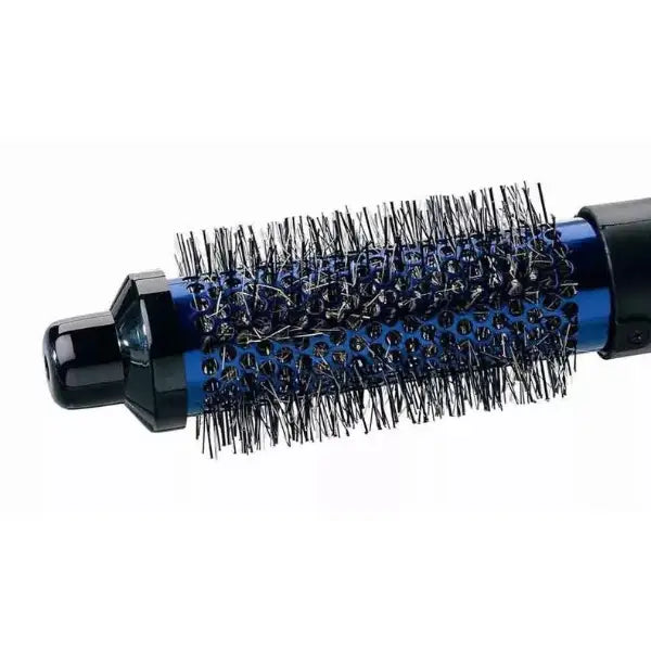 Blaue und schwarze runde Haarbürste für Volumen und Glanz bei BaByliss Moonlight Professional Duo Warmluftbürste
