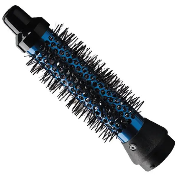 Blaue und schwarze runde Haarbürste für professionelle Styling mit BaByliss Moonlight
