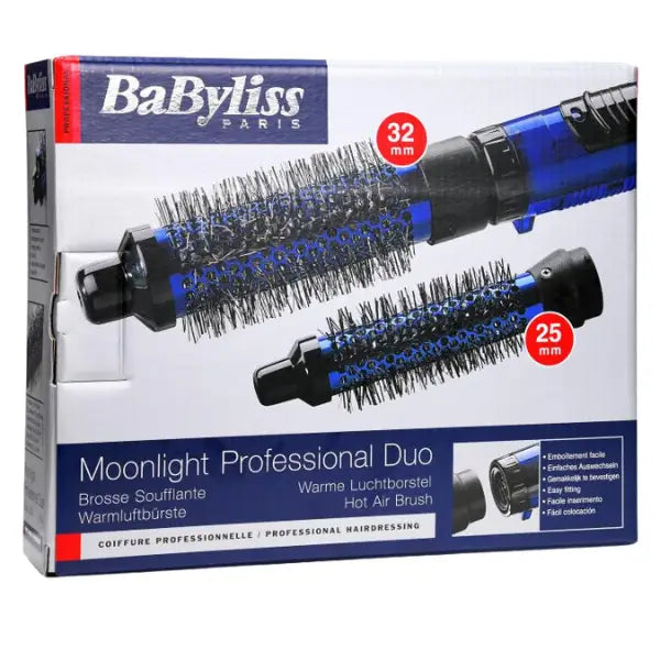 BaByliss Moonlight Professional Duo Warmluftbürste Set für glatte und volumige Haare
