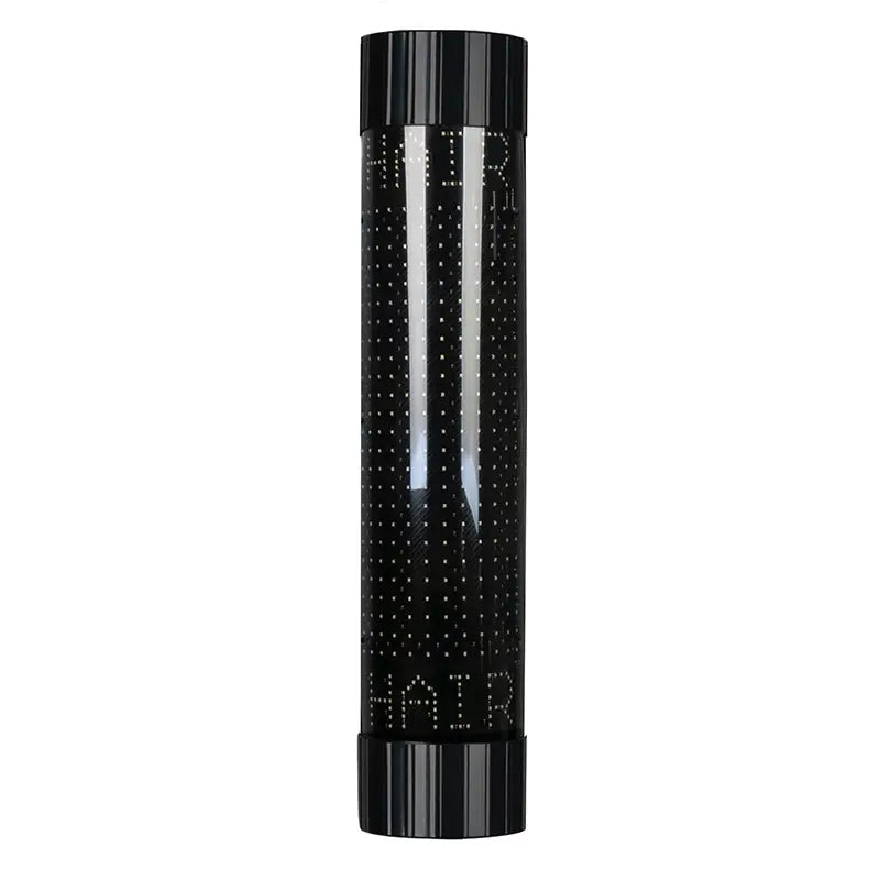 Schwarze Haarspray Dose vor dem Barberpole mit Beleuchtung LED Roy Gross
