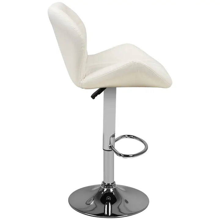 Barhocker M01 Gesteppt Verstellbar Weiß - Barhocker