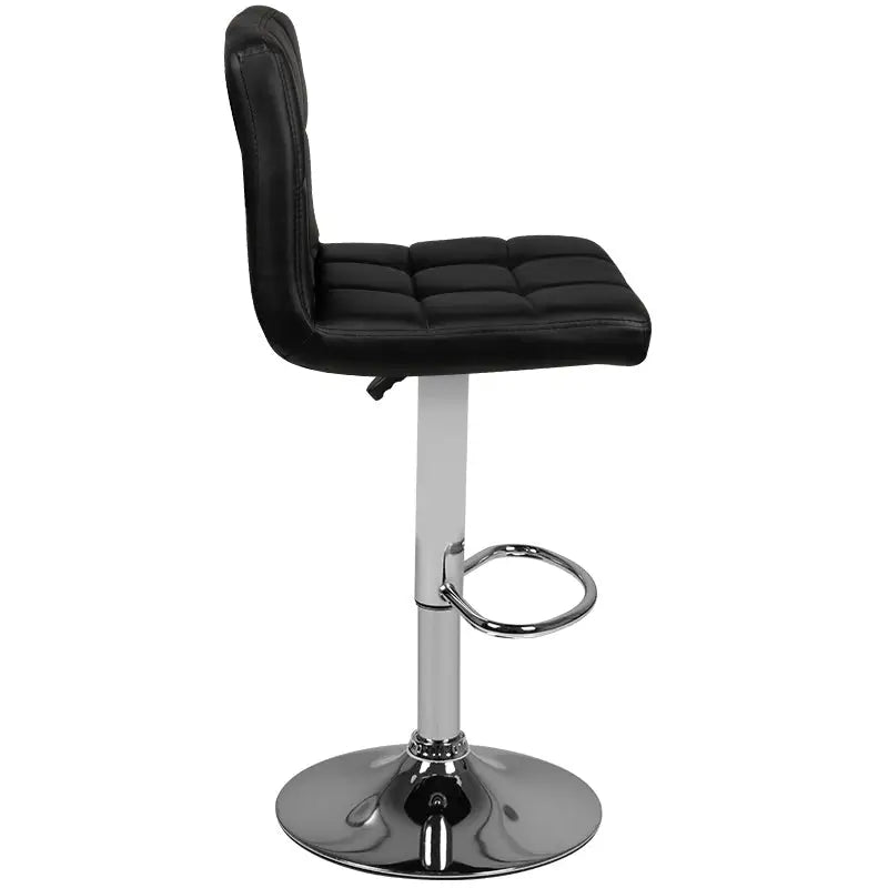 Barhocker M06 Gesteppt Verstellbar Schwarz - Barhocker