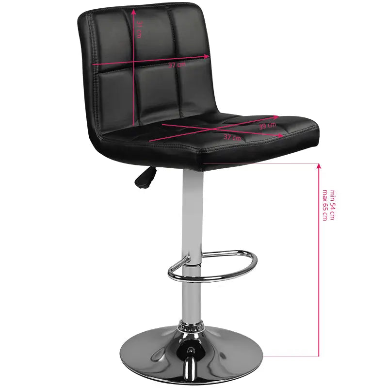 Barhocker M06 Gesteppt Verstellbar Schwarz - Barhocker
