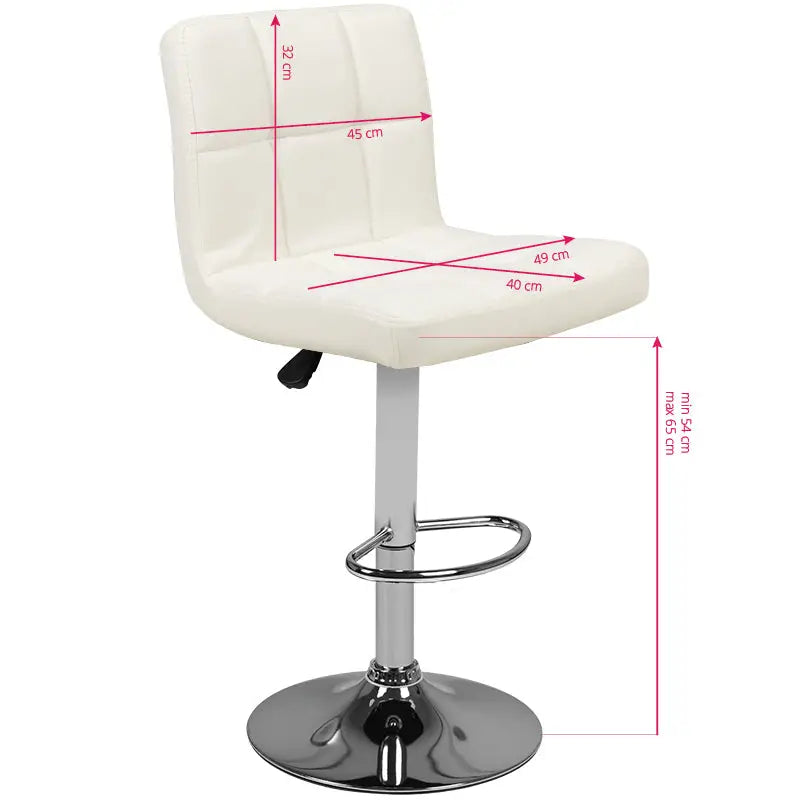 Barhocker M06 Gesteppt Verstellbar Weiß - Barhocker