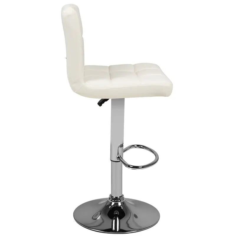 Barhocker M06 Gesteppt Verstellbar Weiß - Barhocker