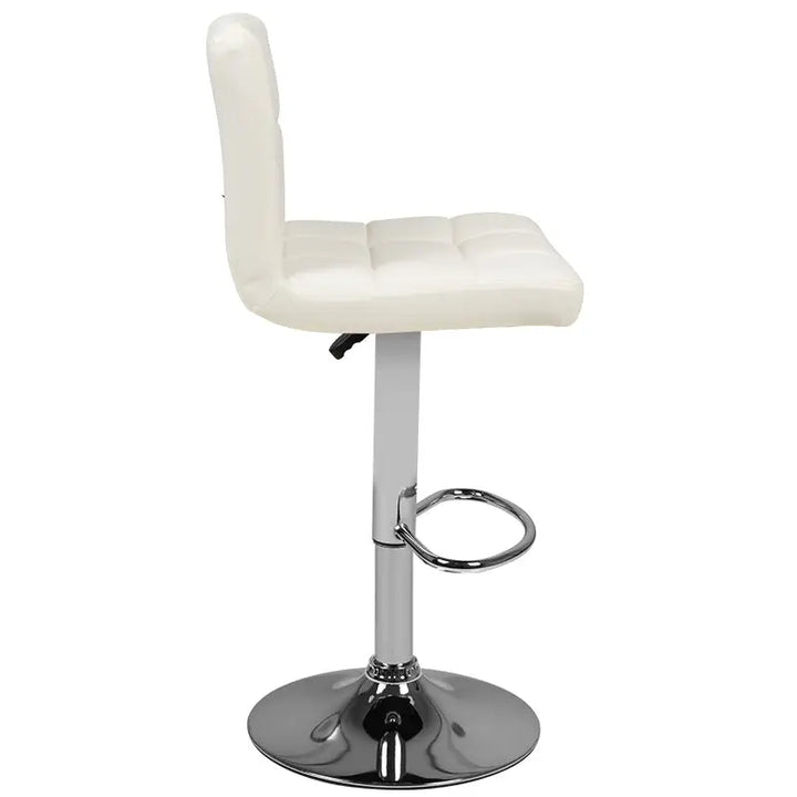 Barhocker M06 Gesteppt Verstellbar Weiß - Barhocker