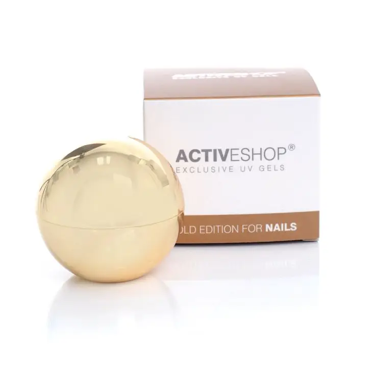 Goldfarbene kugelförmige Verpackung mit Produktbox für Camouflage Gel 15g Kugel Peach