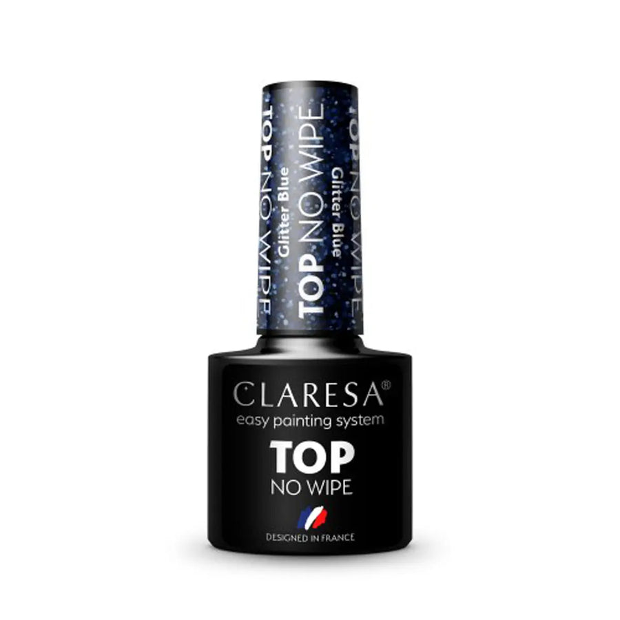 Claresa Top No Wipe Glitter Blau 5g - Nagellack