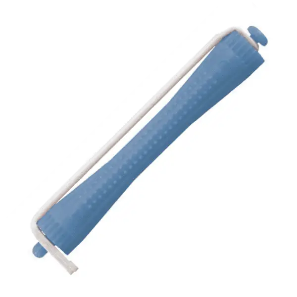 Blauer Haarroller mit weißem Band im Produkt Comair Kaltwickler