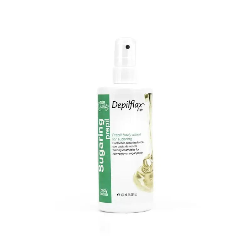 Weiße Flasche Sugaring Prepil Body Lotion Depilflax Epil-Lotion 400ml