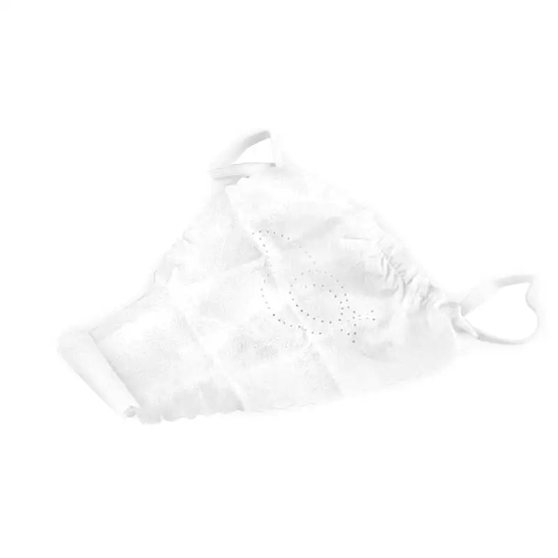 Weißes Stoff Gesichtsmasken Bild für Einweg-Stringtanga Produktbeschreibung